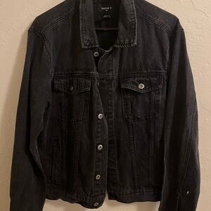 Forever 21 Charcoal Denim Jacket for Men